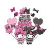 My Melody 50th Anniversary and Kuromi 20th Anniversary Tee (Cake) Apparel Printful