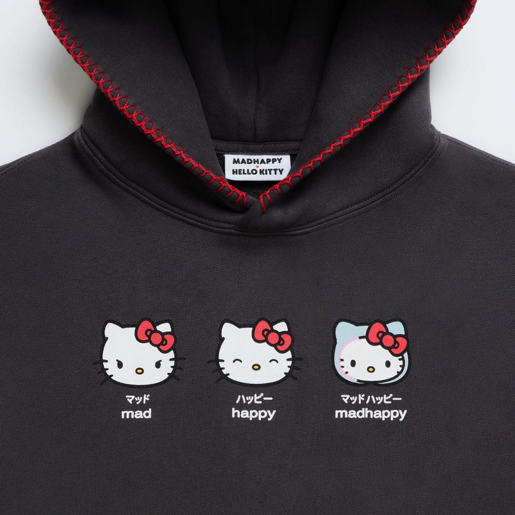 Hello Kitty x Madhappy Emotions Midweight Fleece Hoodie (Noir) Apparel MADHAPPY