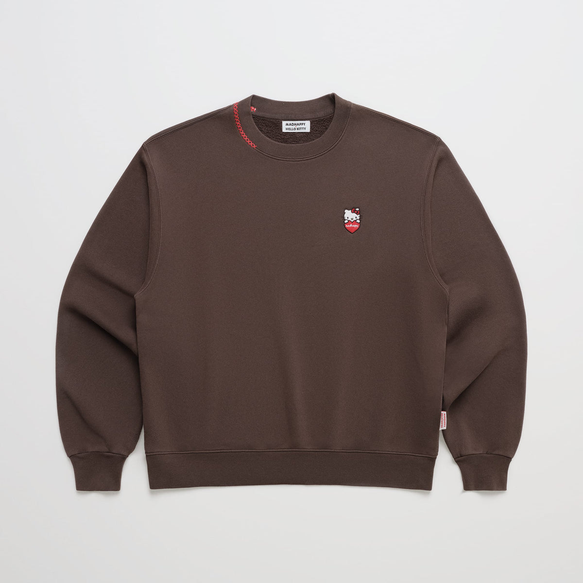 Hello Kitty x Madhappy Logo Midweight Fleece Crewneck (Fudge) Apparel MADHAPPY