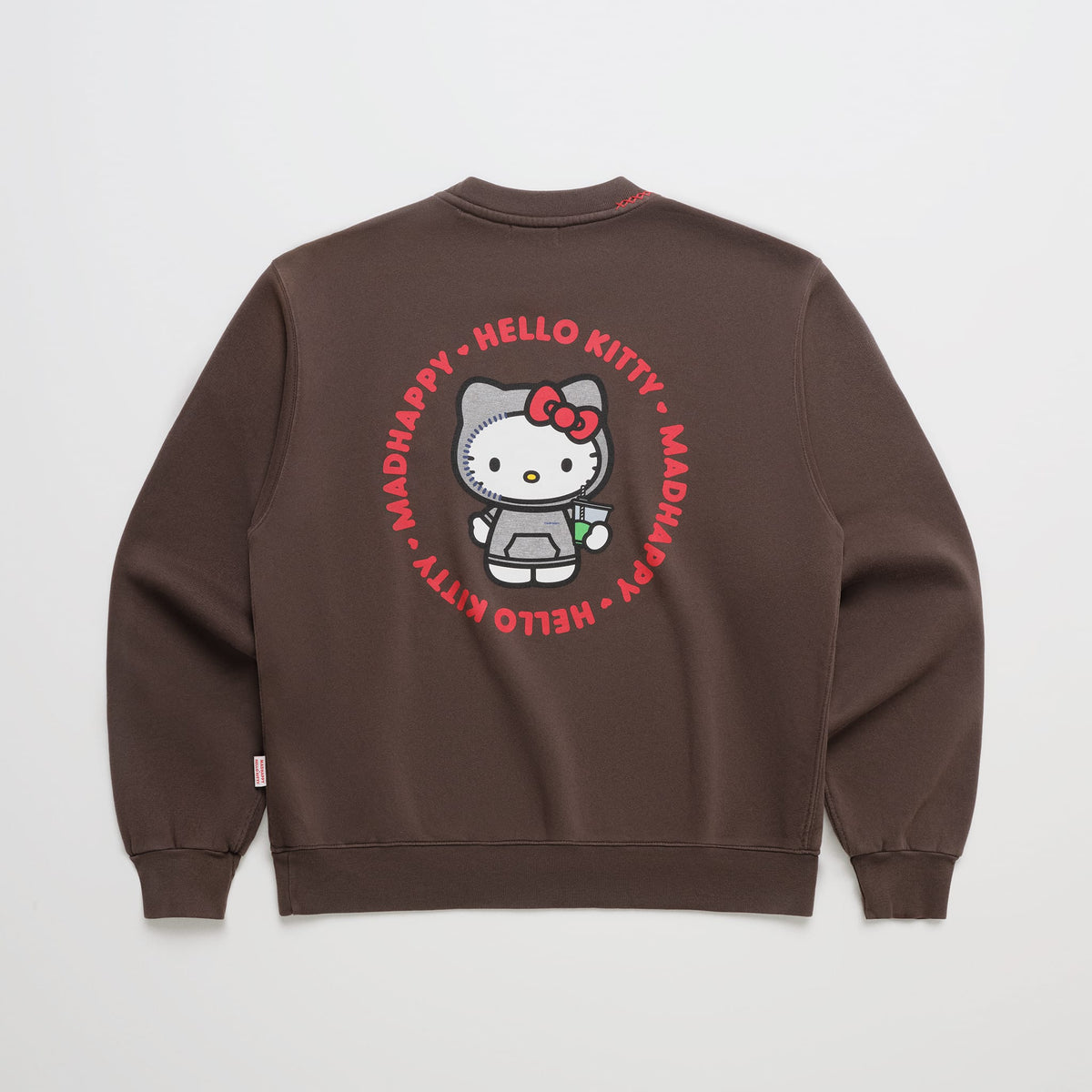 Hello Kitty x Madhappy Logo Midweight Fleece Crewneck (Fudge) Apparel MADHAPPY