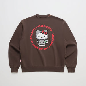 Hello Kitty x Madhappy Logo Midweight Fleece Crewneck (Fudge) Apparel MADHAPPY