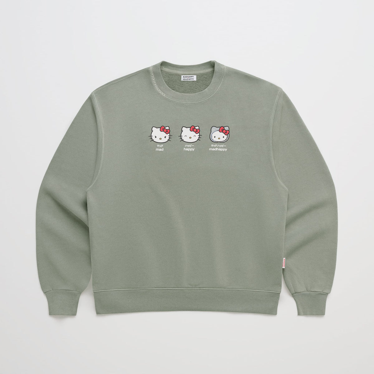 Hello Kitty x Madhappy Emotions Midweight Fleece Crewneck (Willow) Apparel MADHAPPY