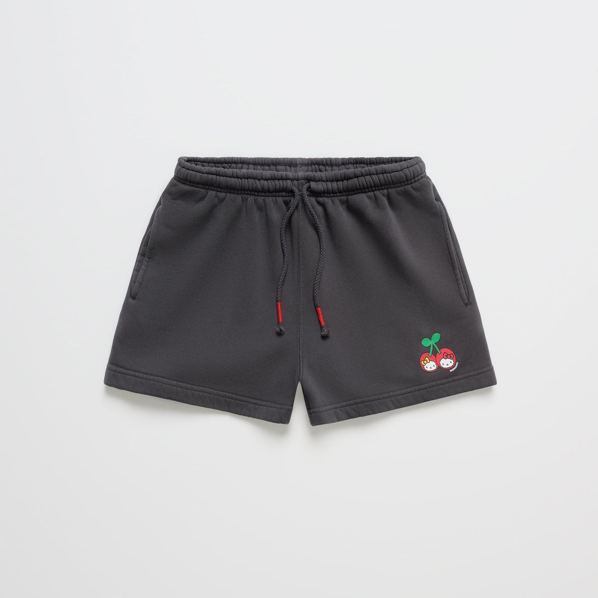 Hello Kitty x Madhappy Cherry Midweight Fleece Shorts (Noir) Apparel MADHAPPY