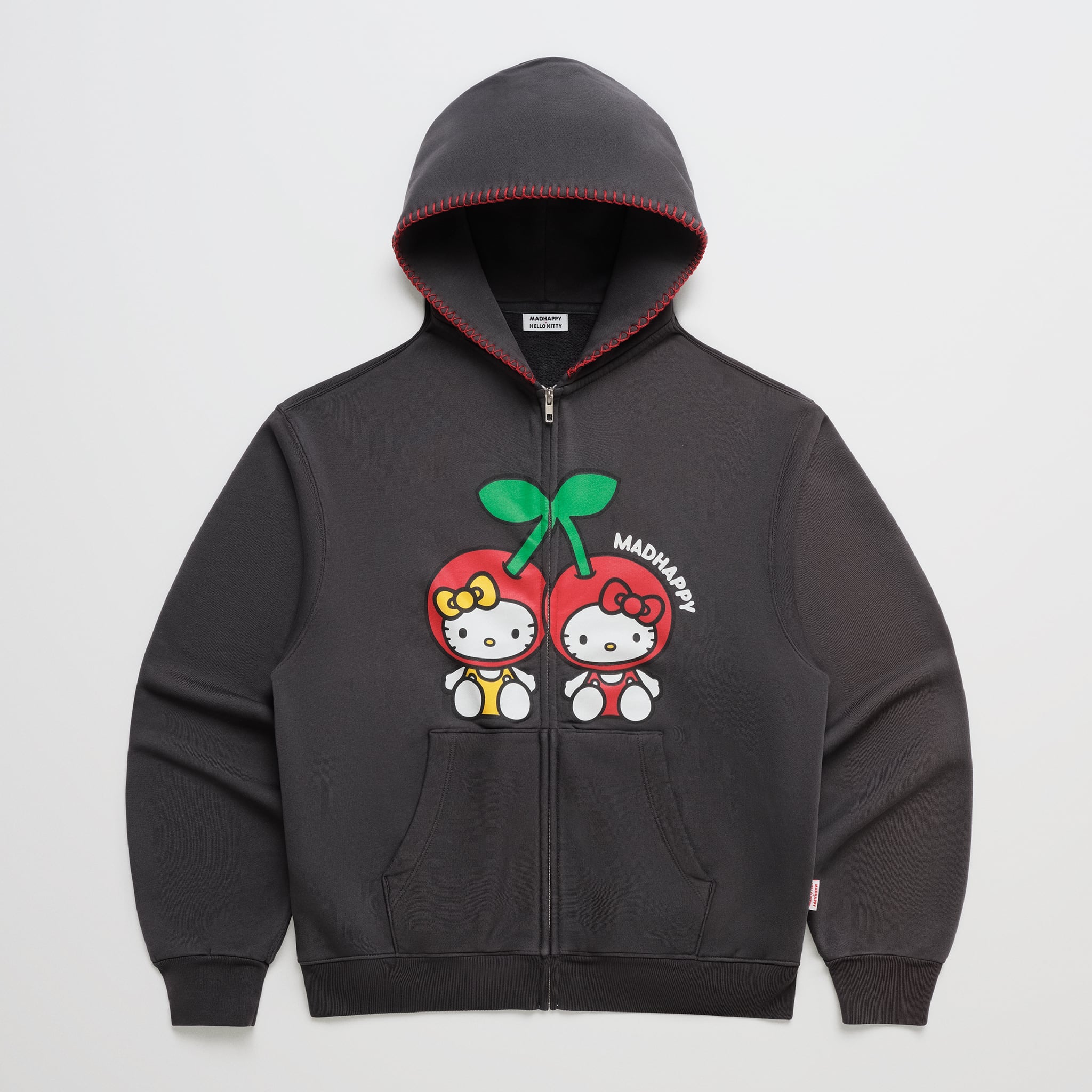 Hello Kitty x Madhappy Cherry Midweight Fleece Zip Up Hoodie (Noir)