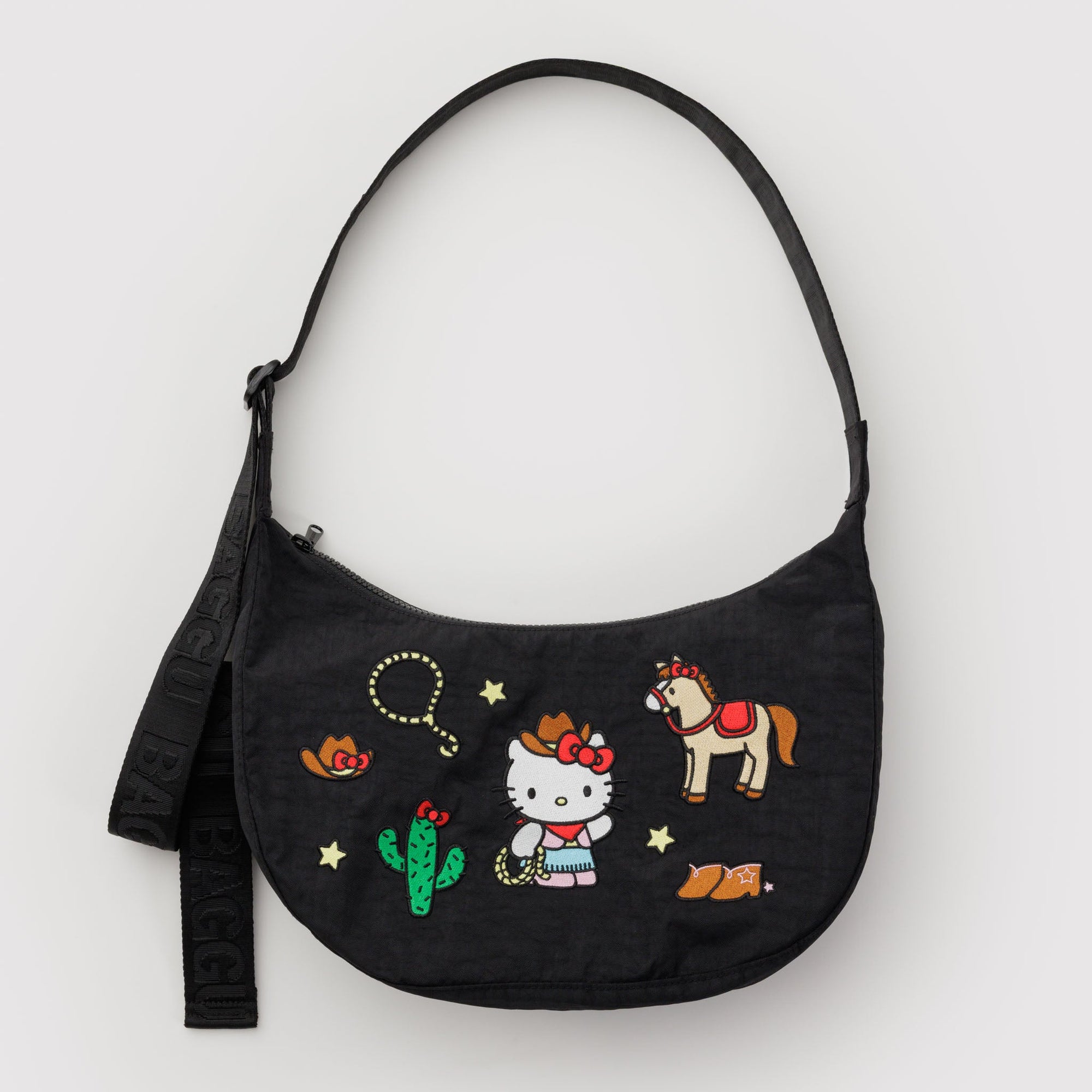 Hello Kitty x Baggu Embroidered Nylon Crescent Bag (Western) Bags Baggu Corporation
