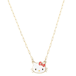 Hello Kitty 10K Yellow Gold Mini Link Necklace Jewelry JACMEL JEWELRY INC   