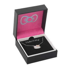 Hello Kitty 18" Two-Tone Gold Plated Pavé Necklace (White Sapphire) Jewelry JACMEL JEWELRY INC