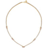 Hello Kitty Two-Tone Gold Plated Bow Tennis Necklace (Pink & White Sapphire) Jewelry JACMEL JEWELRY INC