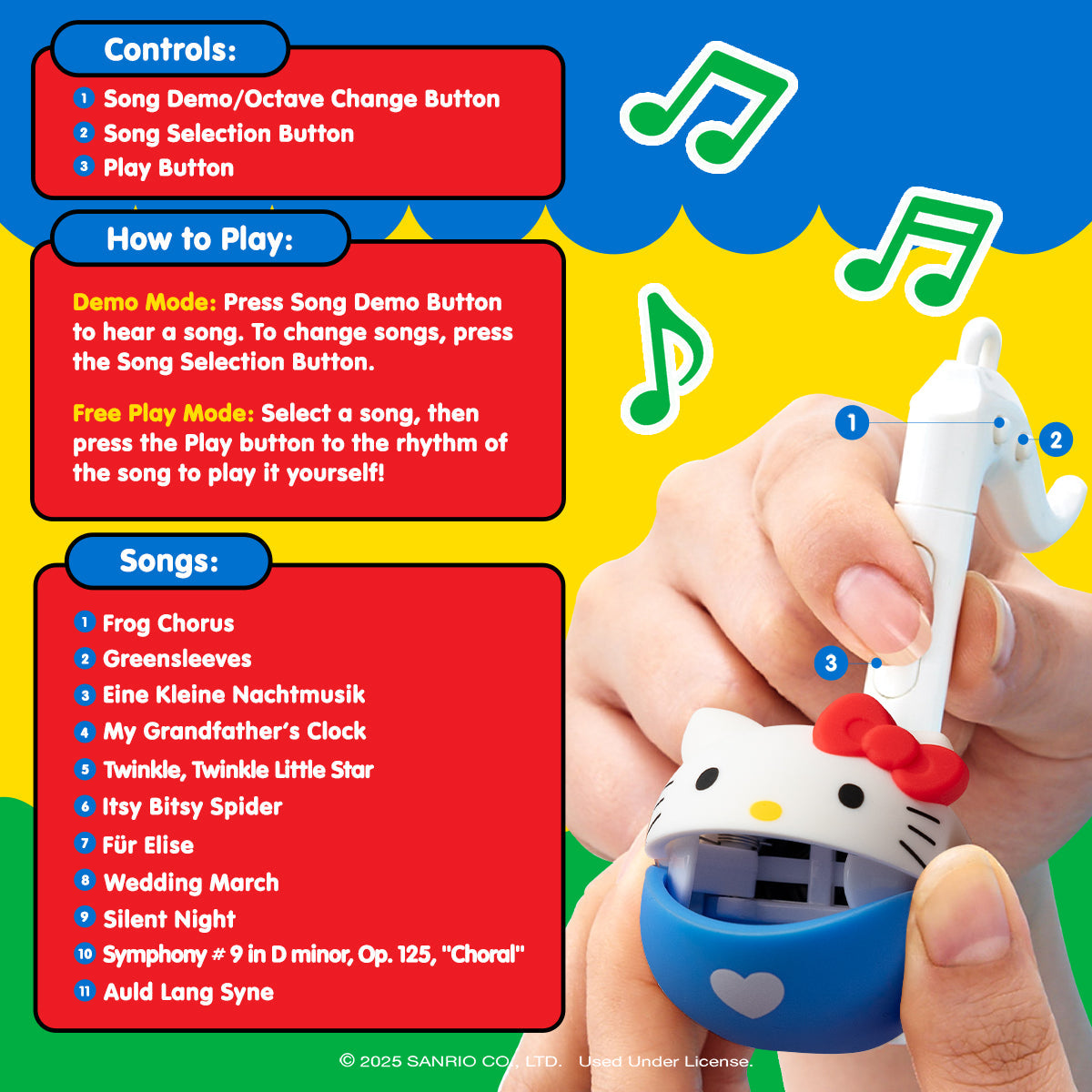 Hello Kitty Mini Otamatone Melody Charm