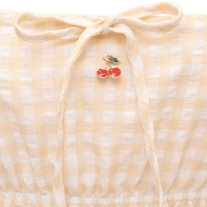 Pompompurin x JapanLA Cherries Gingham Dress Apparel JapanLA