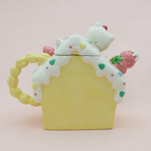 Hello Kitty and Friends Strawberry House Ceramic Teapot Home Goods Blue Sky