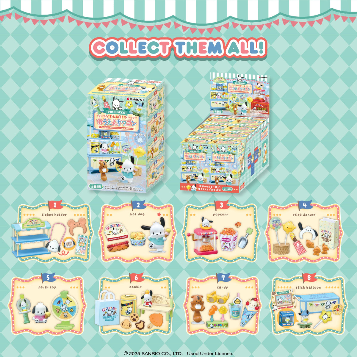 Re-Ment Pochacco's Amusement Park Wagon Blind Box Figure Set