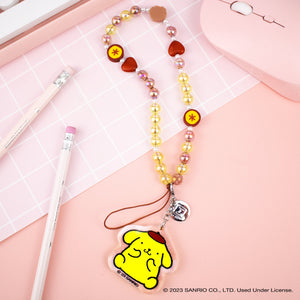 Pompompurin Beaded Charm Mobile Phone Wrist Strap Accessory HAMEE   