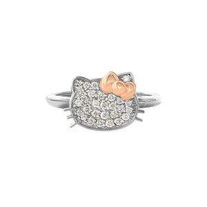 Hello Kitty 14K White Gold Pavé Diamond Ring (Size 7 Only) Jewelry JACMEL JEWELRY INC   