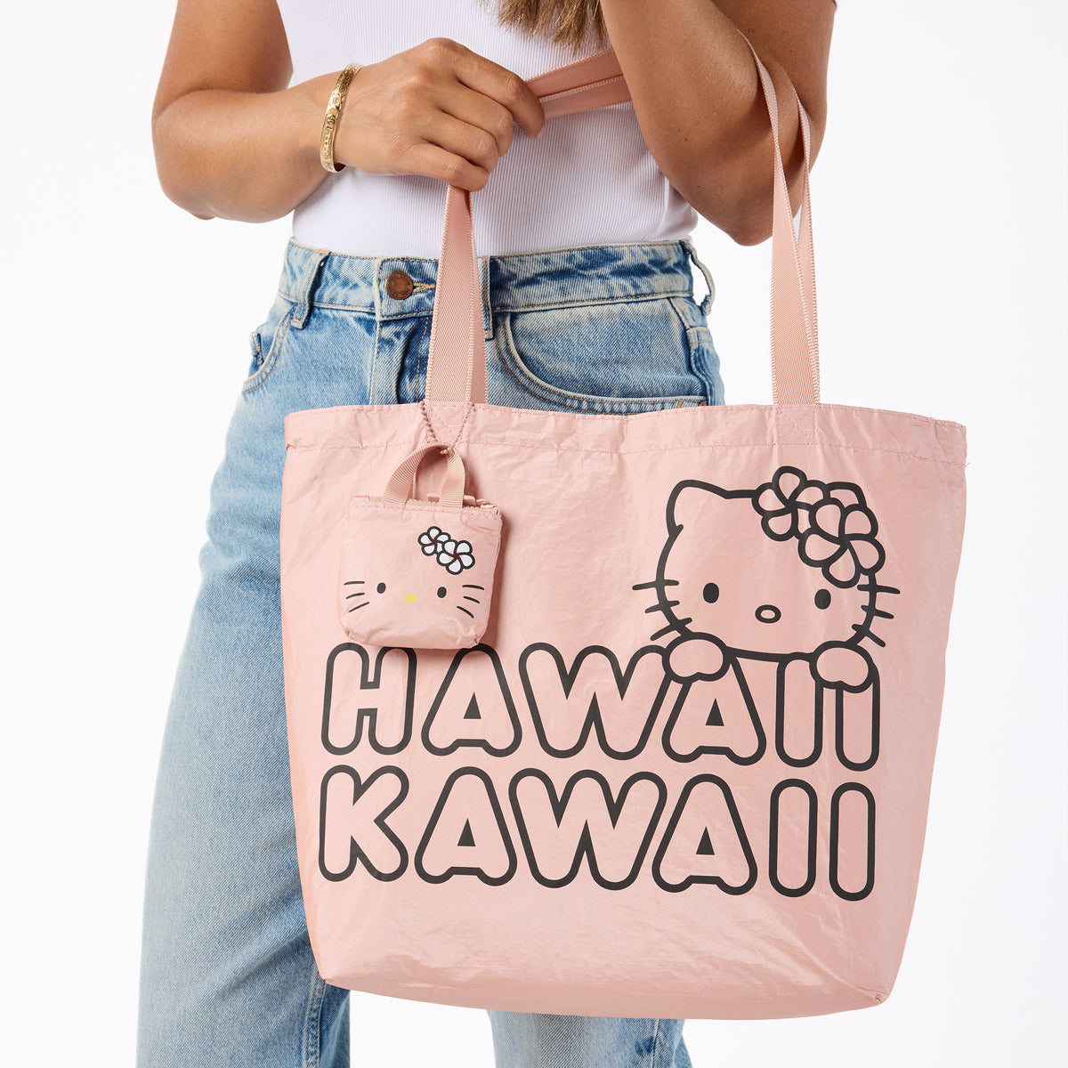 Hello Kitty x Aloha Collection Reversible Tote (Kitty Face - Rosy) Bags Aloha Collection Inc