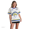 Hello Kitty x The Wild Collective Los Angeles Rams Drop Shoulder Boyfriend Tee Apparel The Wild Collective