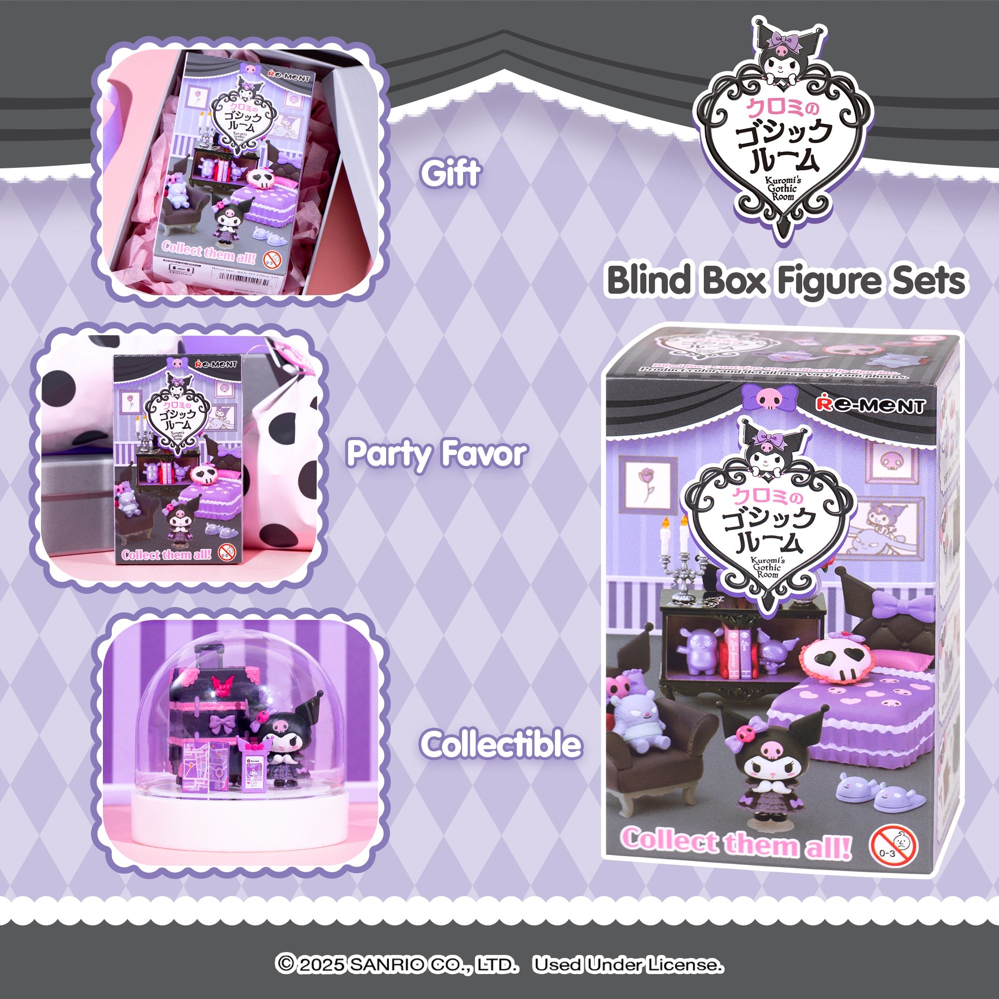 Re-Ment Kuromi's Gothic Room Blind Box Figure Set Toys&Games Hamee.com - Hamee US
