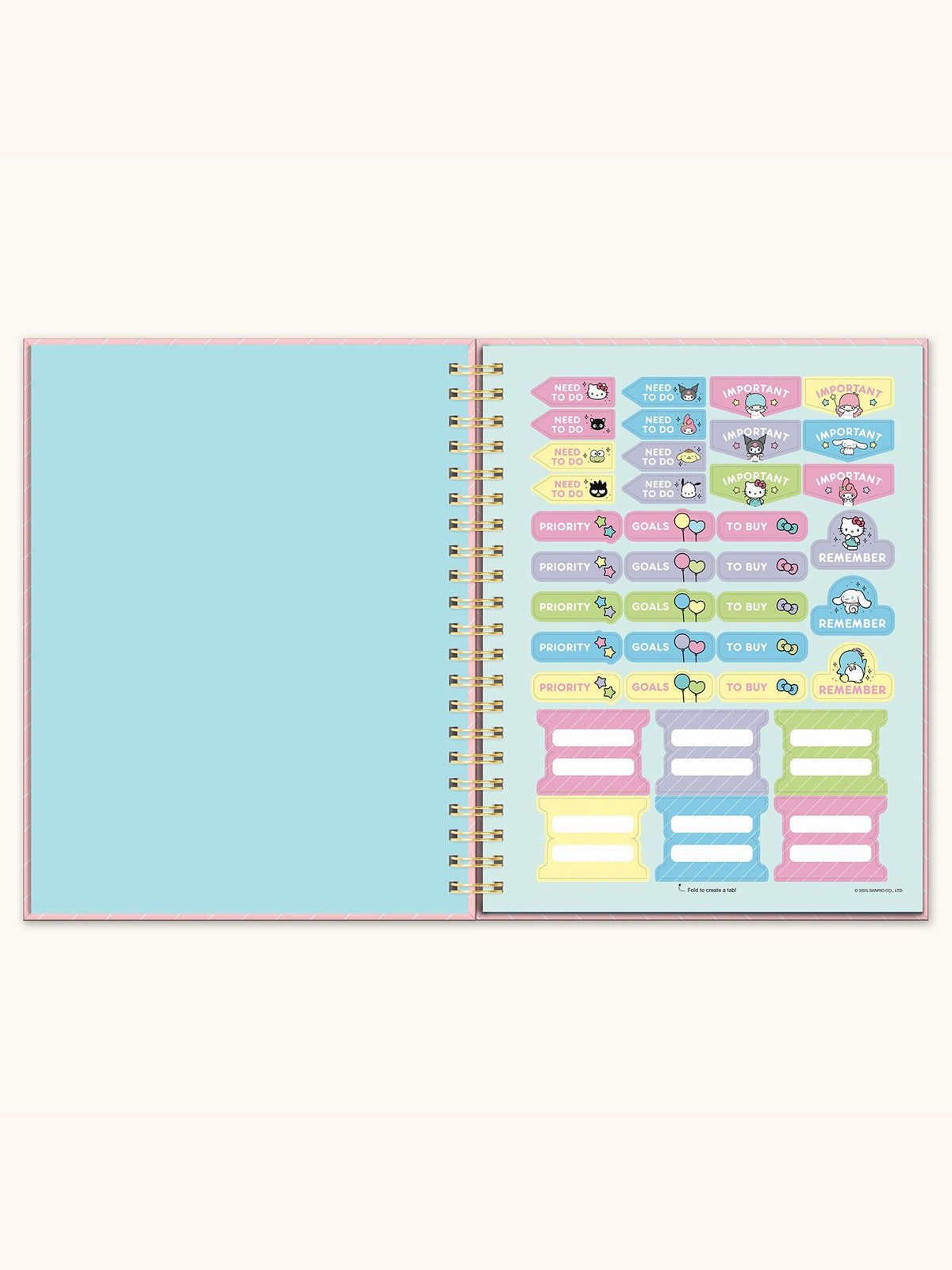 Hello Kitty and Friends x Studio Oh! Pink Pinstripe Extra-Large Spiral Notebook