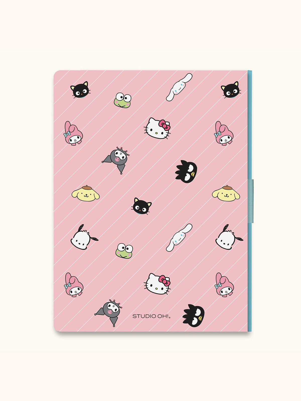 Hello Kitty and Friends x Studio Oh! Pink Pinstripe Casey Notebook with Phone Loop