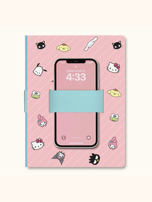 Hello Kitty and Friends x Studio Oh! Pink Pinstripe Casey Notebook with Phone Loop