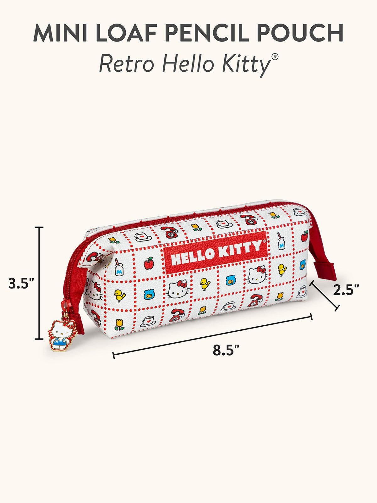 Hello Kitty x Studio Oh! Retro Red Mini Loaf Pencil Pouch
