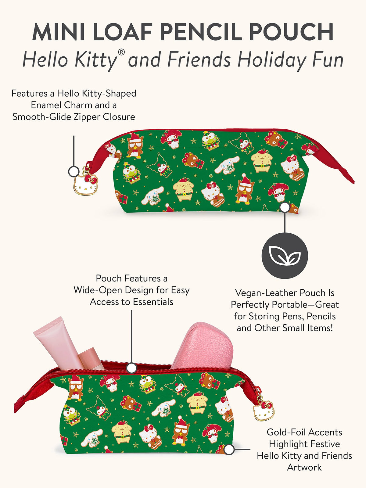 Hello Kitty and Friends x Studio Oh! Holiday Fun Mini Loaf Pencil Pouch Stationery Studio Oh!