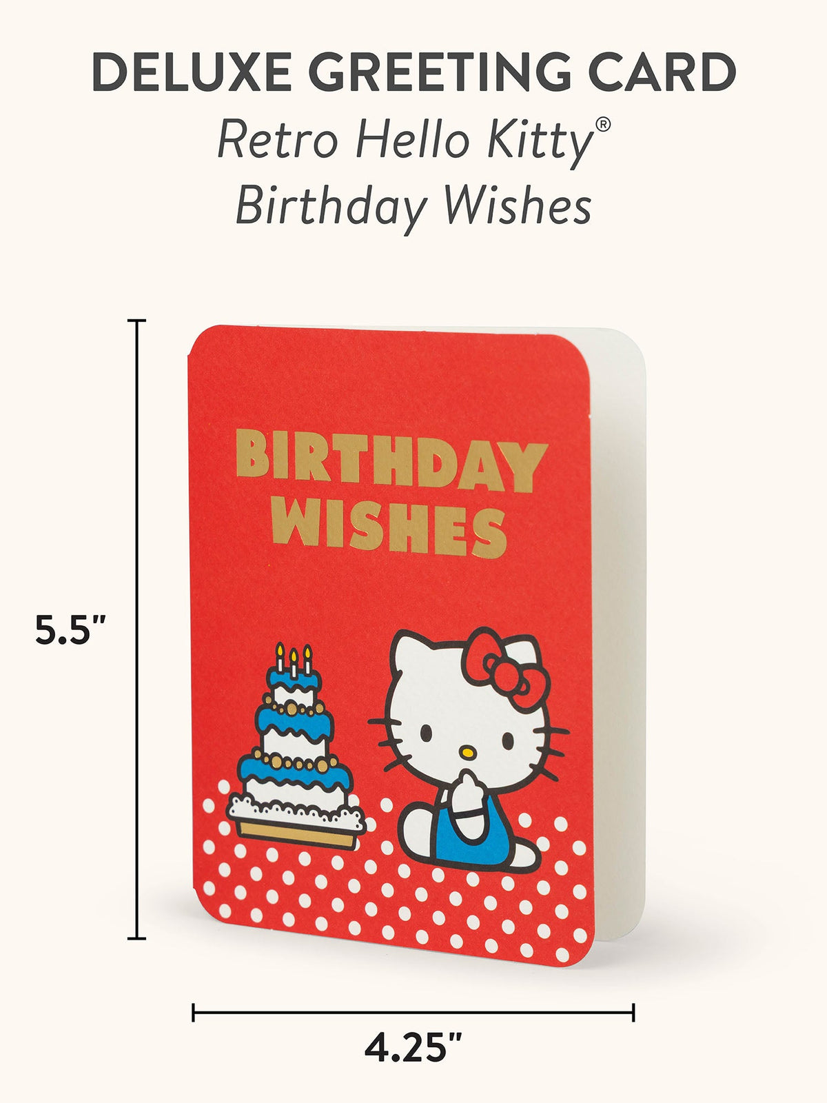 Hello Kitty x Studio Oh! Retro Red Birthday Wishes Deluxe Greeting Card