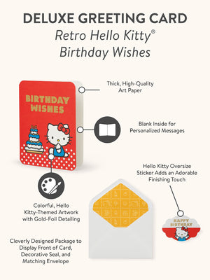 Hello Kitty x Studio Oh! Retro Red Birthday Wishes Deluxe Greeting Card