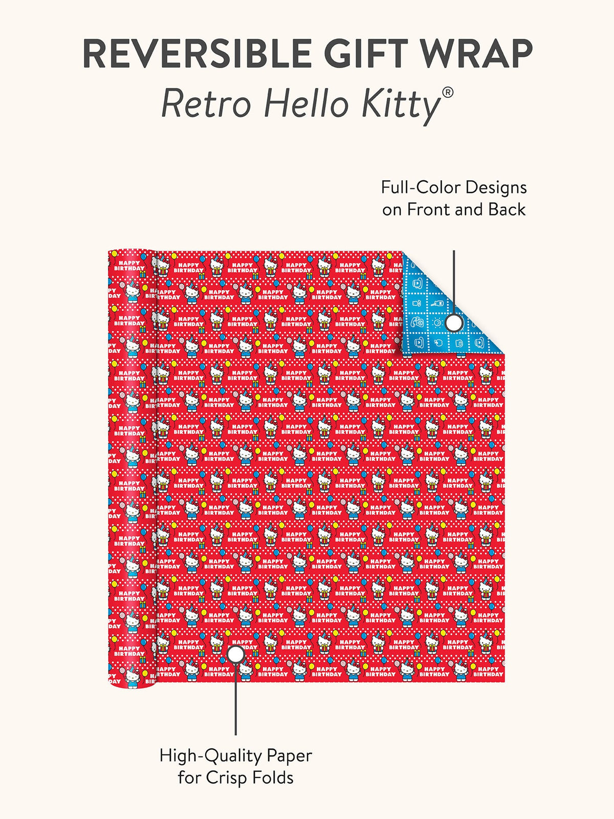 Hello Kitty x Studio Oh! Retro Red Reversible Gift Wrap