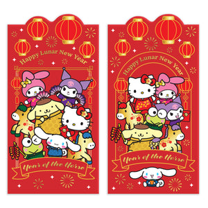 Hello Kitty and Friends x Studio Oh! 10-pc LNY Envelope Pack (Year of the Horse) Stationery Orange Circle