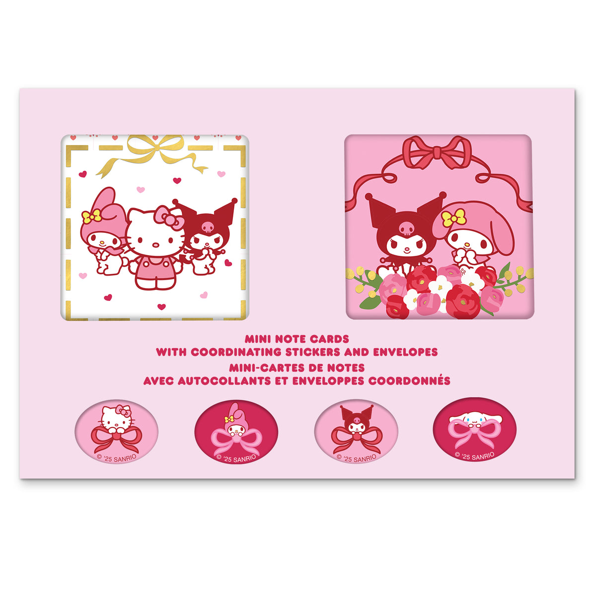 Hello Kitty and Friends x Studio Oh! Hearts and Ribbons Mini Note Card Set Stationery Orange Circle