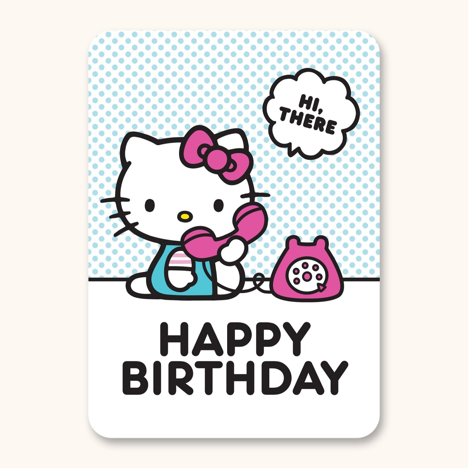 Hello Kitty x Studio Oh! Telephone Blue Happy Birthday Deluxe Greeting Card Stationery Studio Oh!