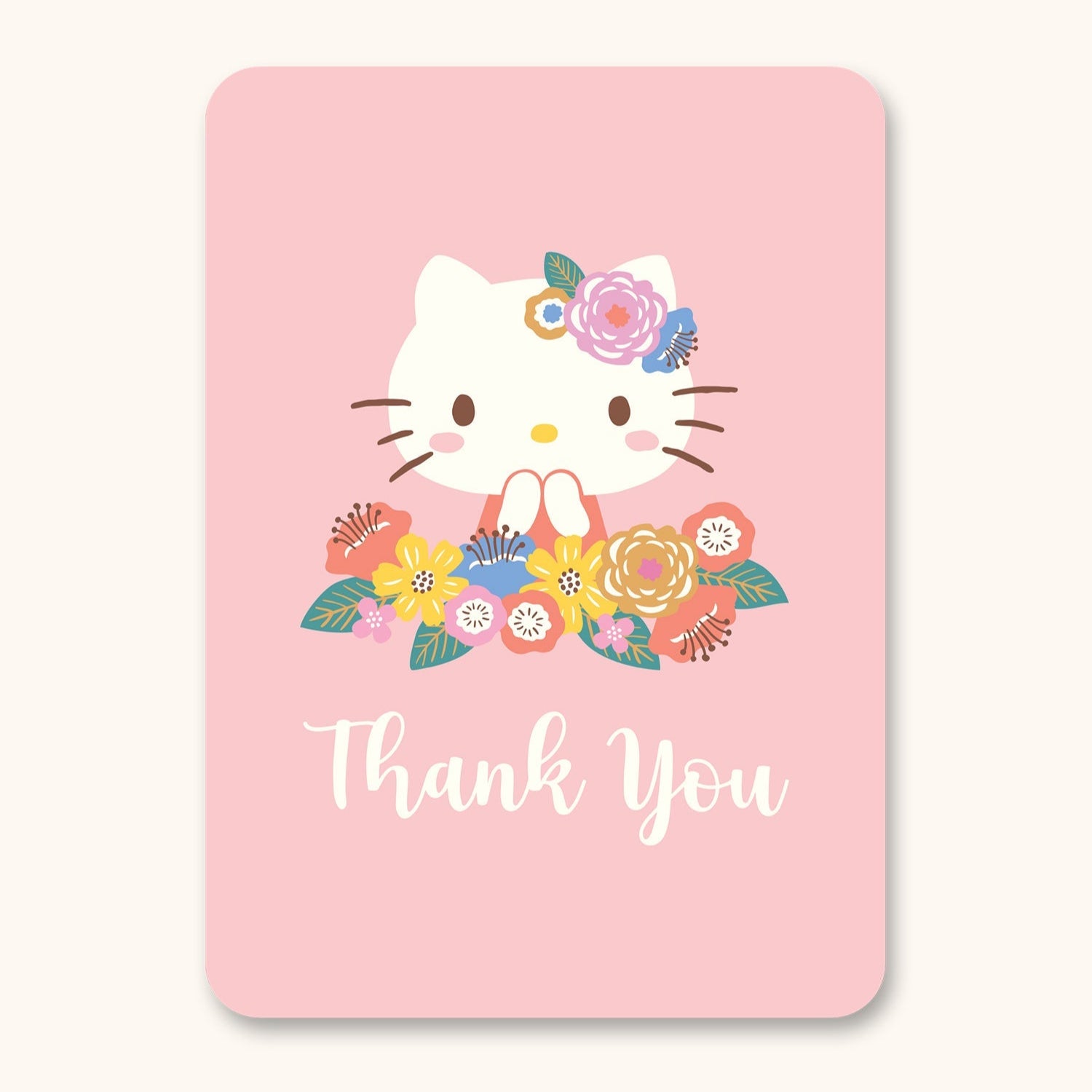 Hello Kitty x Studio Oh! Flowers Thank you Deluxe Greeting Card Stationery Studio Oh!