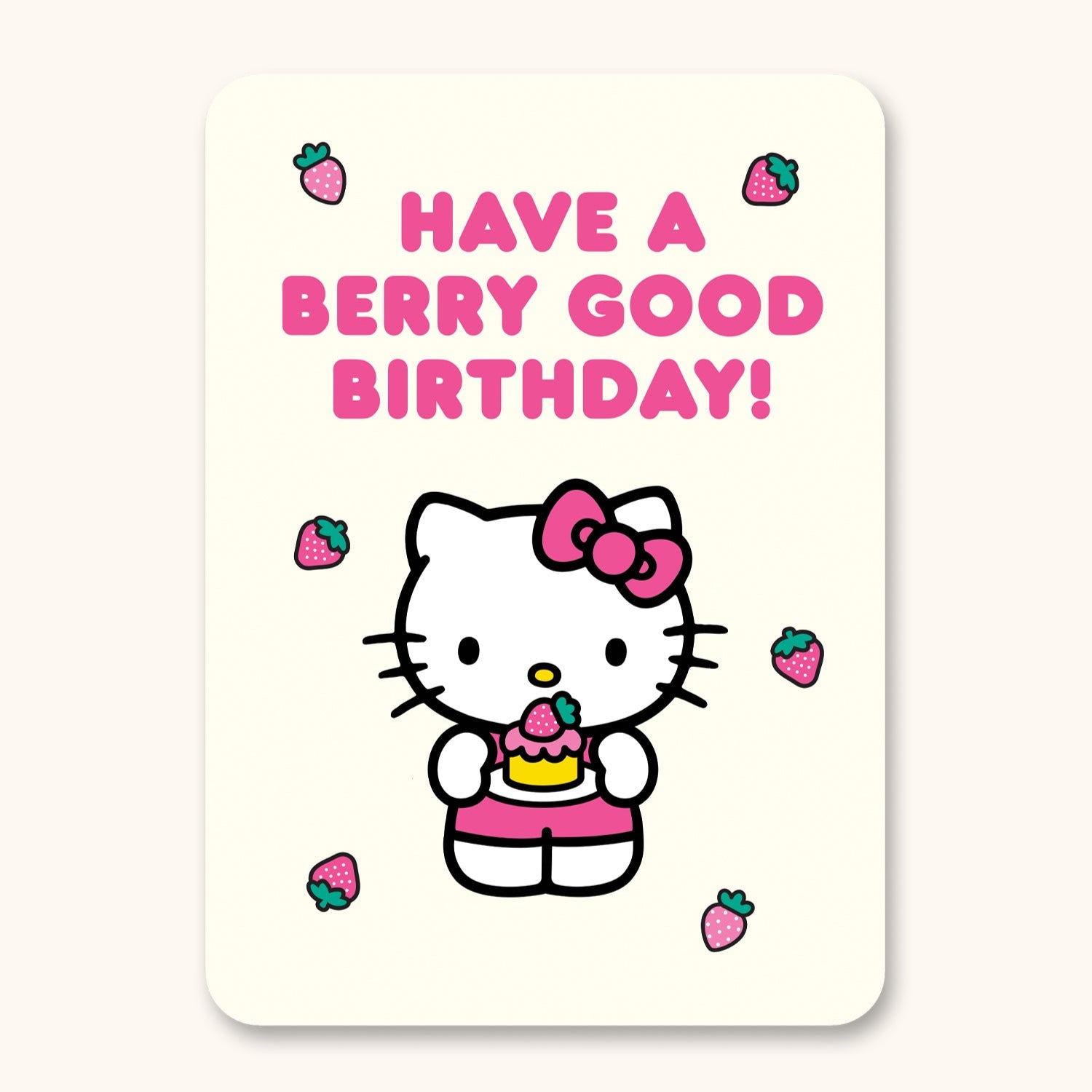 Hello Kitty x Studio Oh! Strawberry Lemonade Happy Birthday Deluxe Greeting Card Stationery Studio Oh!
