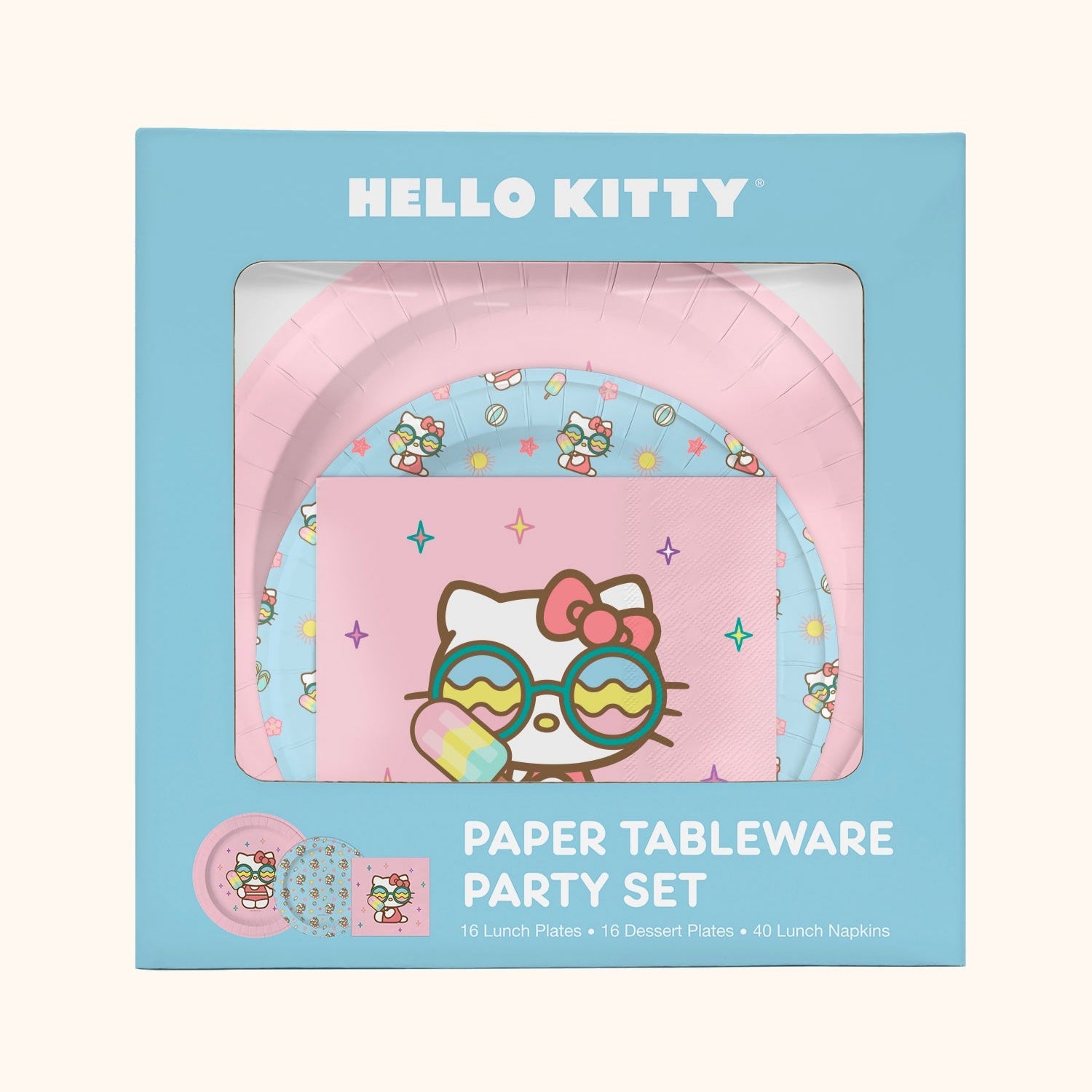 Hello Kitty x Studio Oh! Beach Party Paper Tableware Party Set Party Pack Studio Oh!