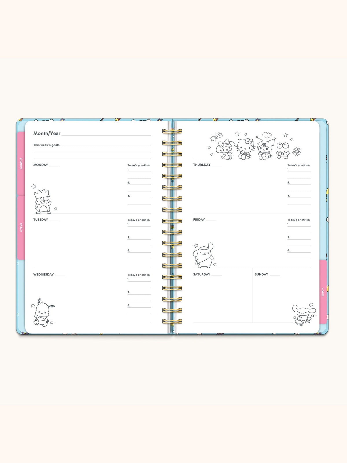 Hello Kitty and Friends x Studio Oh! College Letters Tri-Tab Planner