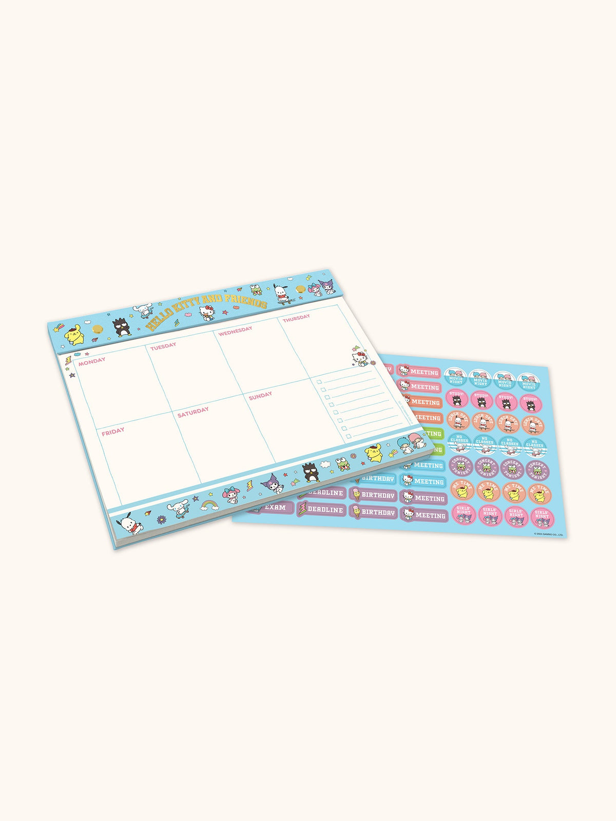 Hello Kitty and Friends x Studio Oh! College Letters Blue Weekly Desk Pad