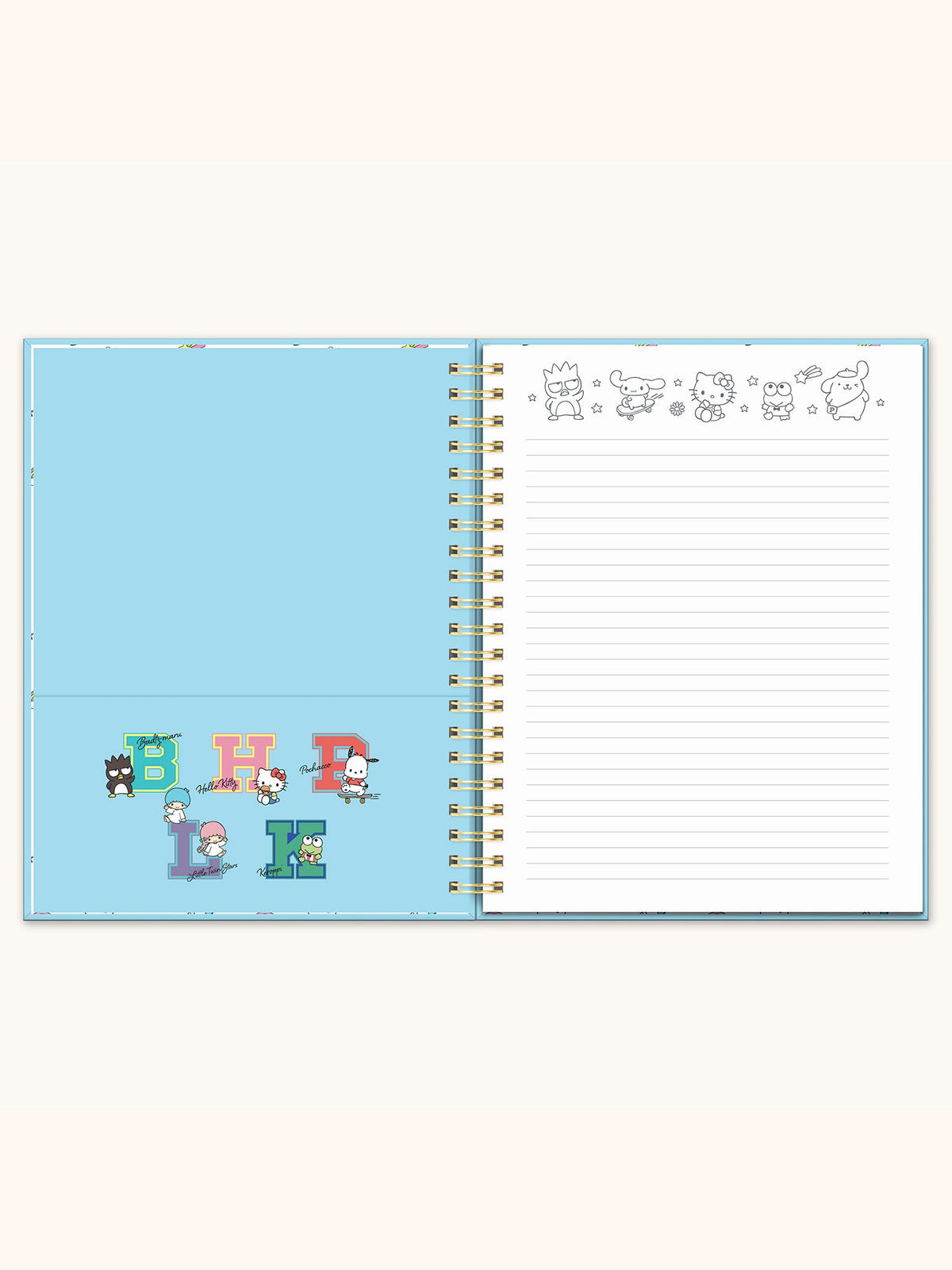 Hello Kitty and Friends x Studio Oh! College Letters Blue Extra-Large Spiral Notebook