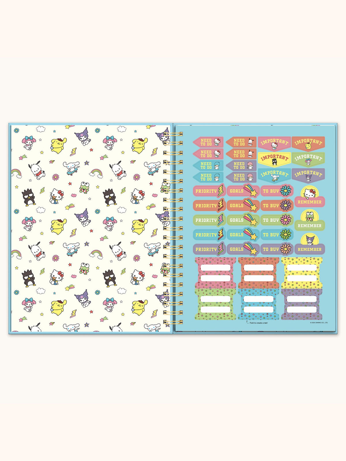 Hello Kitty and Friends x Studio Oh! College Letters Blue Extra-Large Spiral Notebook