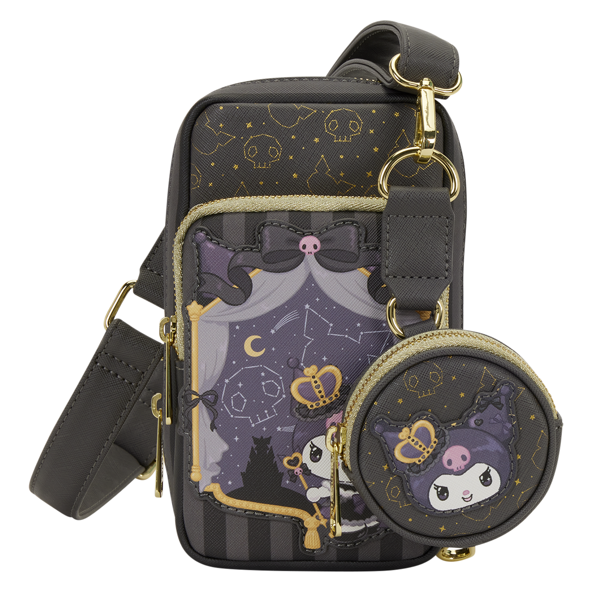 Kuromi x Loungefly 20th Anniversary Crossbody Phone Bag Bags Loungefly