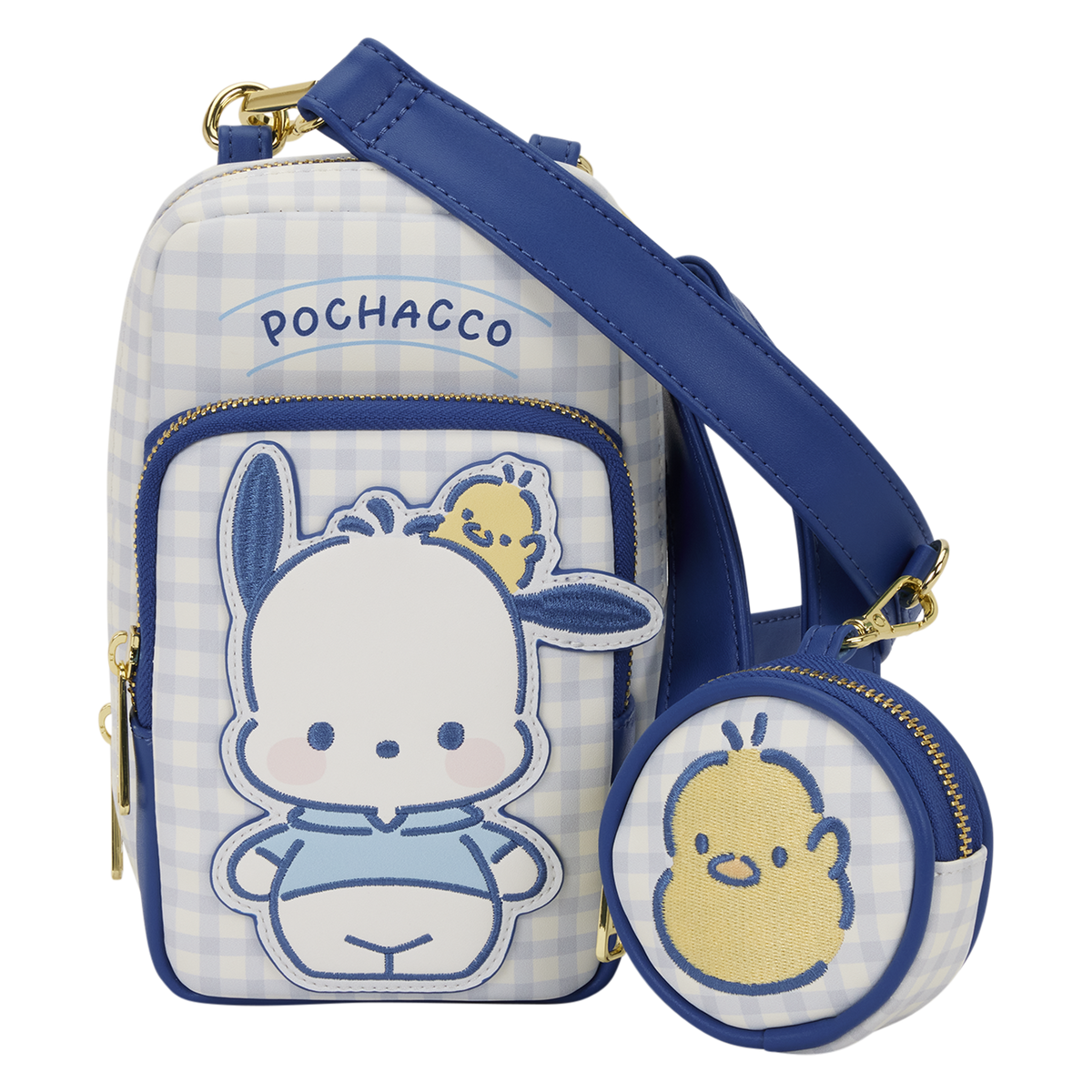 Pochacco x Loungefly Butterfly Gingham Crossbody Bag with Coin Purse Bags Loungefly