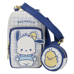 Pochacco x Loungefly Butterfly Gingham Crossbody Bag with Coin Purse Bags Loungefly