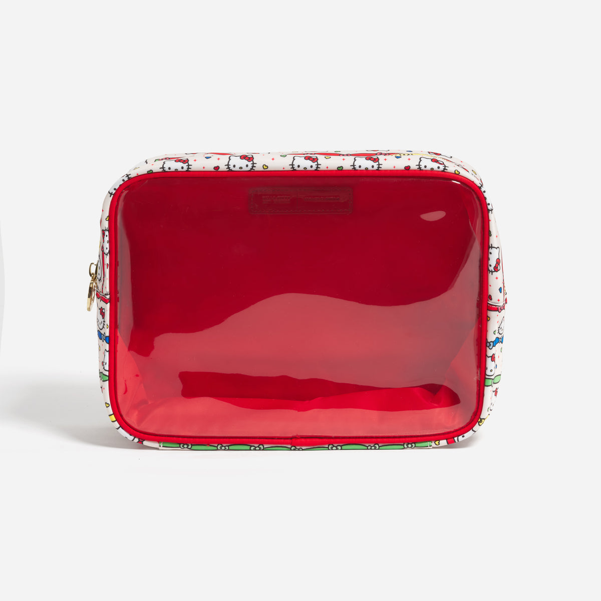 Hello Kitty x Stoney Clover Lane Clear Front Large Pouch (Hello Kitty Ribbon Stripe) Bags STONEY CLOVER LANE