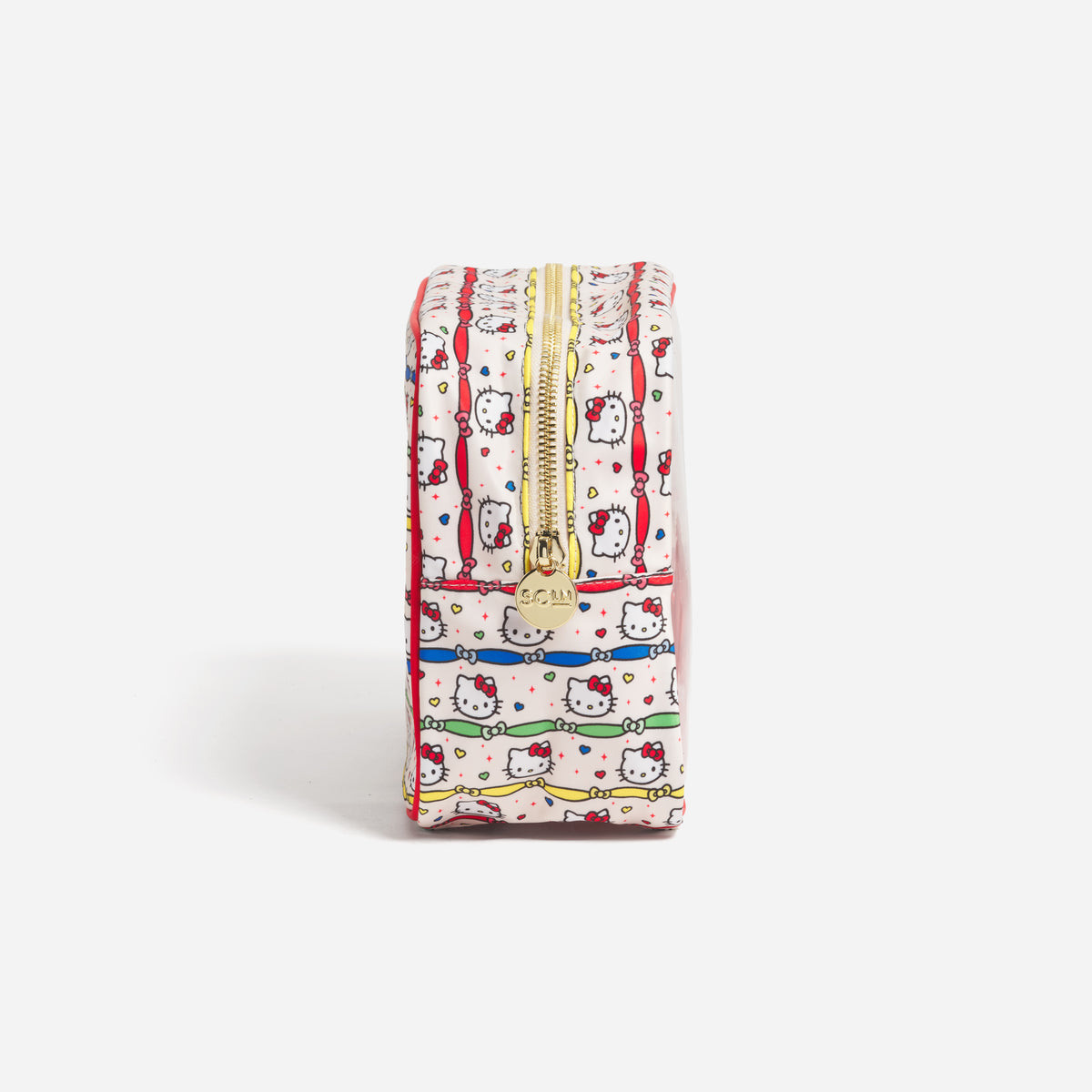 Hello Kitty x Stoney Clover Lane Clear Front Large Pouch (Hello Kitty Ribbon Stripe) Bags STONEY CLOVER LANE