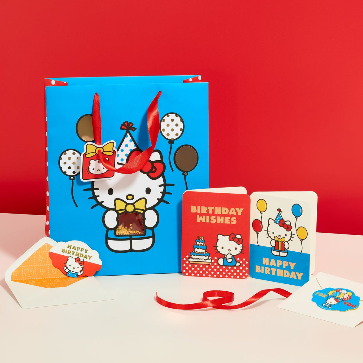 Hello Kitty x Studio Oh! Retro Red Balloons Gift Bag (Large) Gift Bag Sets Studio Oh!