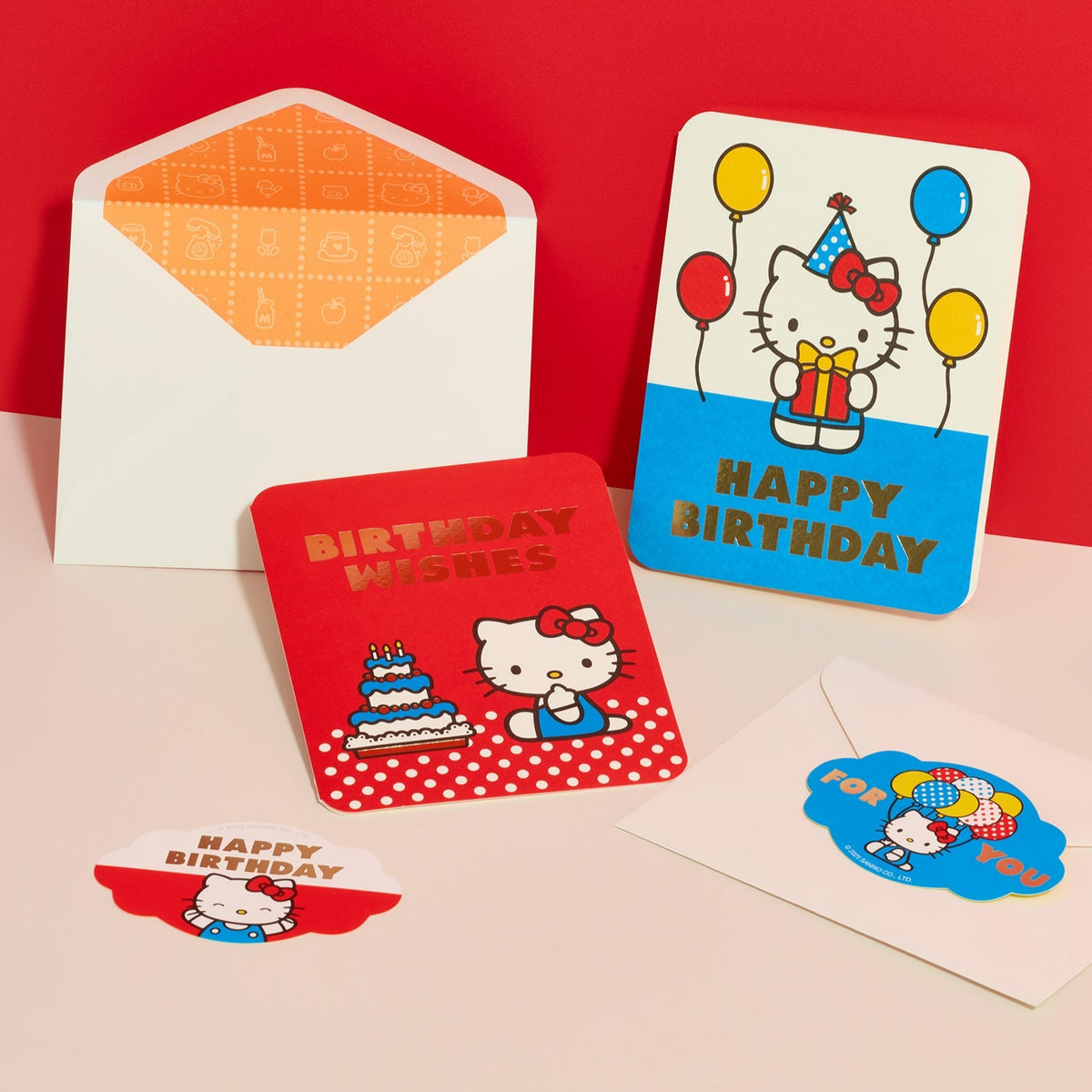 Hello Kitty x Studio Oh! Retro Red Birthday Wishes Deluxe Greeting Card Stationery Studio Oh!