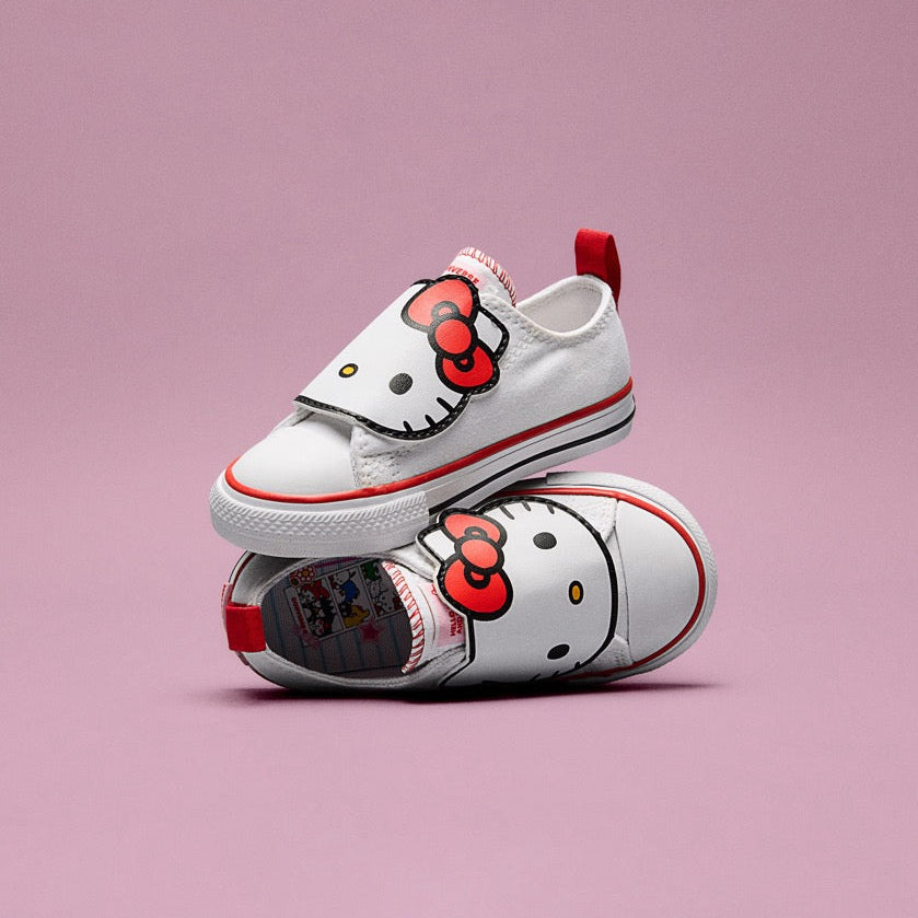 Converse x Hello Kitty Chuck Taylor All Star One Strap Easy-On Sneaker (Toddler - White) Shoes CONVERSE