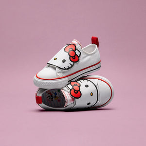 Converse x Hello Kitty Chuck Taylor All Star One Strap Easy-On Sneaker (Toddler - White) Shoes CONVERSE