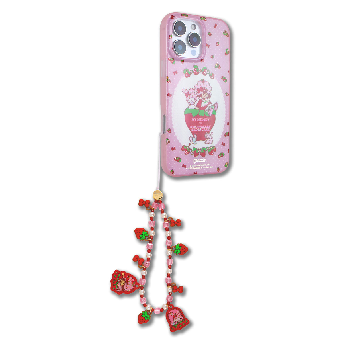 My Melody x Sonix Strawberry Shortcake Phone Beaded Wristlet My Melody x Sonix Strawberry Shortcake Phone Beaded Wristlet