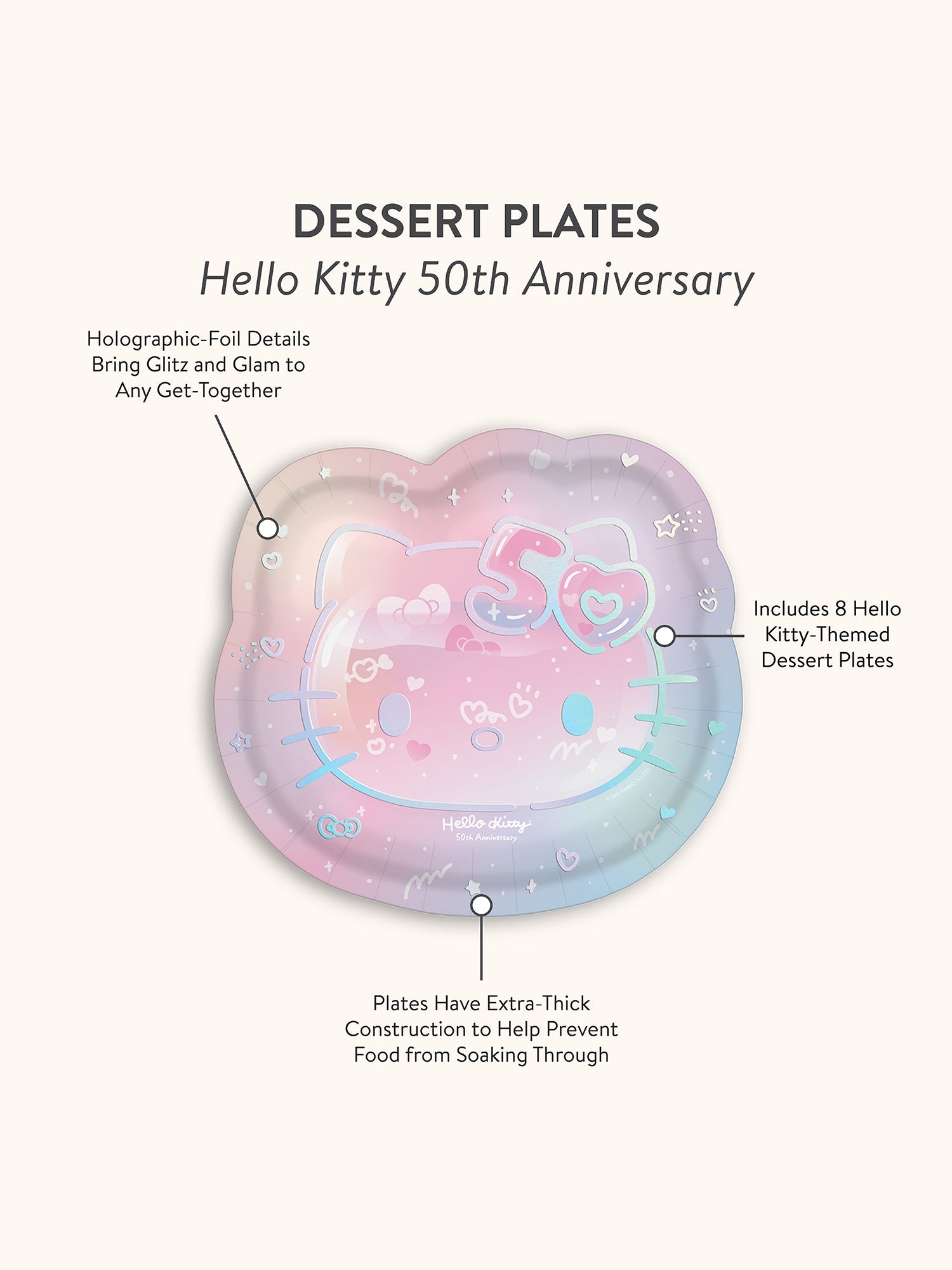 Hello Kitty x Studio Oh! 50th Anniversary Dessert Plates